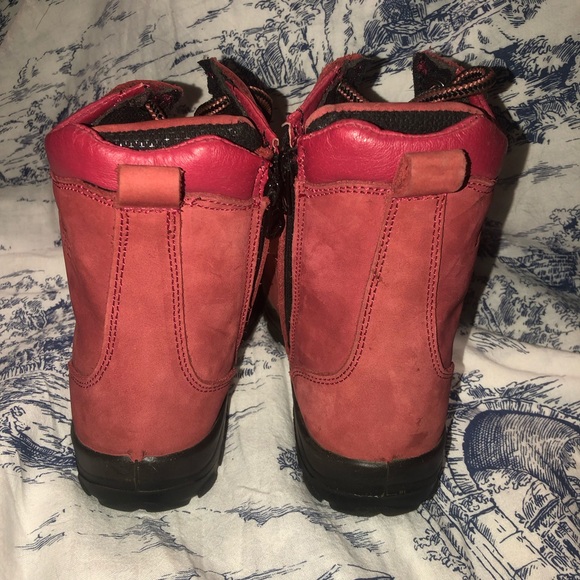 P&F Workwear Red Women’s Work Boots Waterproof Safety Toe Size 5 US - Picture 4 of 13
